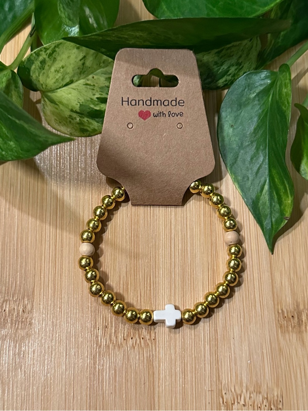 ✝️✨ Cross Stretchy Beaded Bracelet | Handmade | Cross Charm Bracelet ✝️‎